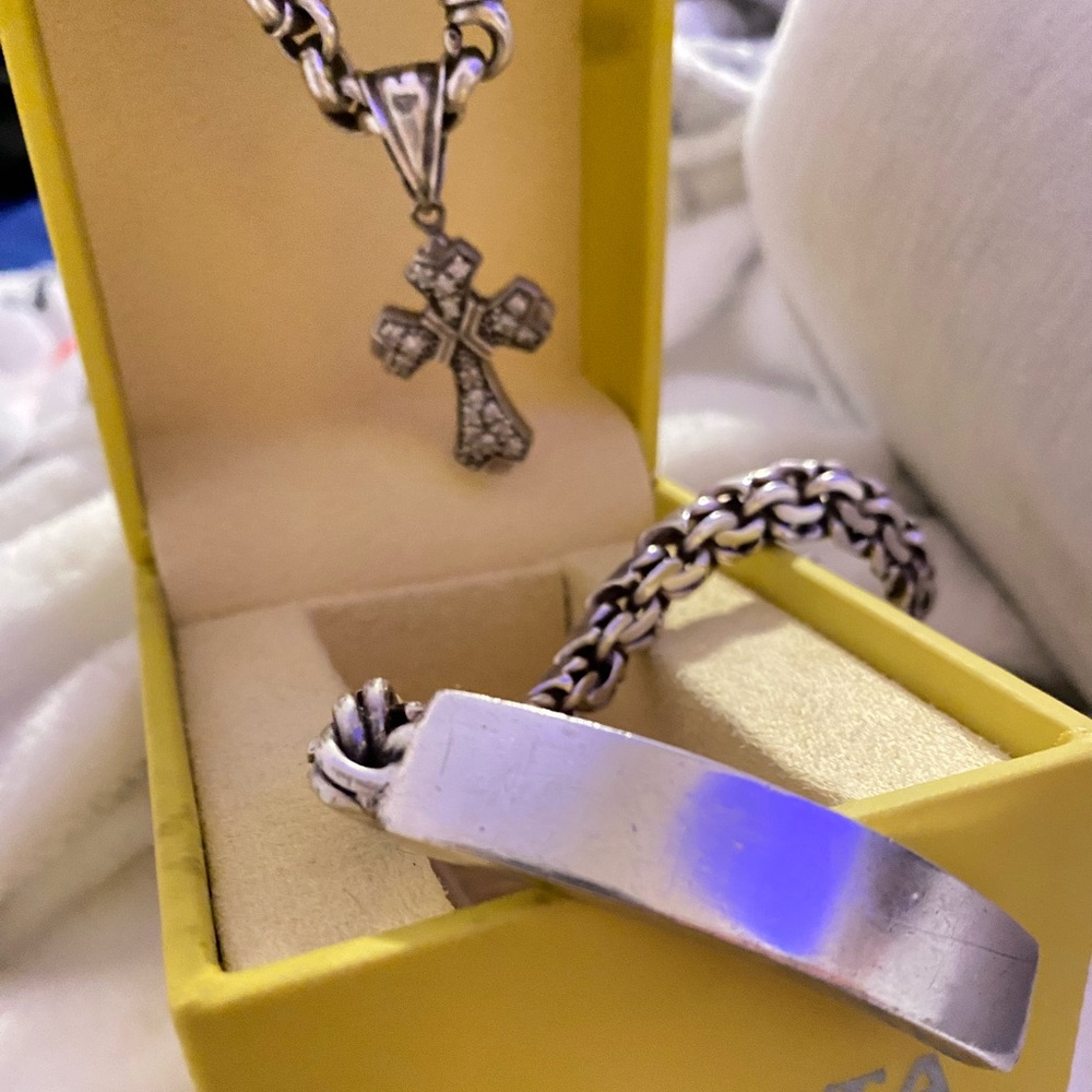 Genuine 925 Silver Mexico Chain, pendant and chino bracelet. Vintage pieces